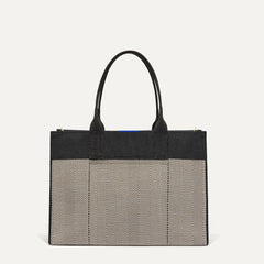 The Classic Tote - Black Herringbone